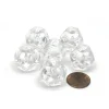 Dice>Translucent 18mm 12 Sided D12 Chessex Dice, 6 Pieces - Clear with White Numbers - Your Source for Gaming Essentials