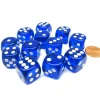 Dice>Translucent 16mm D6 Chessex Dice Block (12 Die) - Blue with White Pips - Your Source for Gaming Essentials