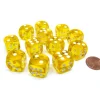 Dice-Translucent 16mm D6 Chessex Dice Block (12 Die) - Yellow with White Pips - Your Source for Gaming Essentials