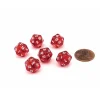 Dice>Translucent 12mm Mini 20 Sided D20 Dice, 6 Pieces - Red with White Numbers - Your Source for Gaming Essentials