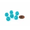 Dice>Translucent 12mm Mini 12 Sided D12 Dice, 6 Pieces - Teal with White Numbers - Your Source for Gaming Essentials