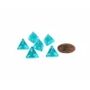 Dice>Translucent 12mm Mini 4 Sided D4 Dice, 6 Pieces - Teal with White Numbers - Your Source for Gaming Essentials