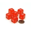 Dice>Translucent 15mm 6-Sided D6 Chessex Dice, 6 Pieces - Orange with White Numbers - Your Source for Gaming Essentials