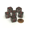 Dice>Translucent 15mm 6-Sided D6 Chessex Dice, 6 Pieces - Smoke with Red Numbers - Your Source for Gaming Essentials