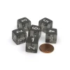 Dice>Translucent 15mm 6-Sided D6 Chessex Dice, 6 Pieces - Smoke with White Numbers - Your Source for Gaming Essentials