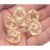 Dice-Translucent 18mm 20-Sided D10 Dice Numbered 0-9 Twice, 6 Pieces - Clear - Your Source for Gaming Essentials
