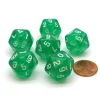 Dice-Translucent 18mm 20-Sided D10 Dice Numbered 0-9 Twice, 6 Pieces - Green - Your Source for Gaming Essentials