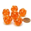 Dice-Translucent 18mm 20-Sided D10 Dice Numbered 0-9 Twice, 6 Pieces- Orange - Your Source for Gaming Essentials