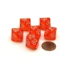 Dice>Translucent 16mm Tens D10 (00-90) Chessex Dice 6 Pcs - Orange with White Numbers - Your Source for Gaming Essentials