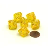 Dice-Translucent 16mm Tens D10 (00-90) Chessex Dice 6 Pcs - Yellow with White Numbers - Your Source for Gaming Essentials