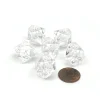 Dice-Translucent 16mm Tens D10 (00-90) Chessex Dice, 6 Pcs - Clear with White Numbers - Your Source for Gaming Essentials