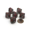 Dice-Translucent 16mm Tens D10 (00-90) Chessex Dice 6 Pieces - Smoke with Red Numbers - Your Source for Gaming Essentials