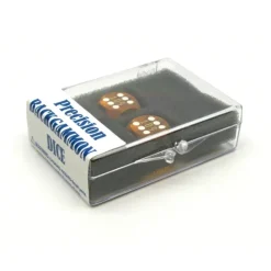 Dice-Transparent Precision Backgammon 5/8" Dice, 2 Pieces in Case - Yellow with White - Your Source for Gaming Essentials
