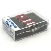 Dice-Transparent Precision Casino 3/4" Dice, 2 Pieces in Case - Red with White Pips - Your Source for Gaming Essentials