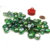 Board Games-Tube of 40 Glass Gaming Stones (12-15mm) - Crystal Green Iridized - Your Source for Gaming Essentials