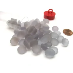 Board Games-Tube of 40 Glass Gaming Stones (12-15mm) - Crystal Lilac Frosted - Your Source for Gaming Essentials