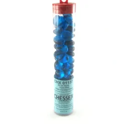 Board Games-Tube of 40 Glass Gaming Stones (12-15mm) - Azure Blue - Your Source for Gaming Essentials