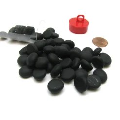 Board Games-Tube of 40 Glass Gaming Stones (12-15mm) - Black Opal Frosted - Your Source for Gaming Essentials
