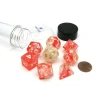 Dice-Tube of 7 Polyhedral RPG Sirius Dice with Bonus D20- Red Cloud Transparent Resin - Your Source for Gaming Essentials