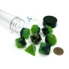 Dice-Tube of 7 Polyhedral RPG Sirius Dice with Bonus D20 - Green, Blue Translucent - Your Source for Gaming Essentials