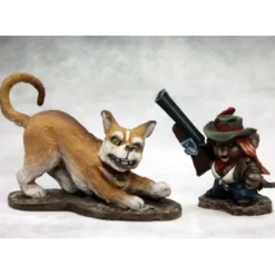 Tabletop Miniatures-Unpainted Angela & Scooter, Mousling Cowgirl, Hound Chronoscope - Your Source for Gaming Essentials