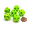 Dice>Vortex 18mm 12 Sided D12 Chessex Dice, 6 Pieces - Bright Green with Black - Your Source for Gaming Essentials