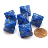 Dice>Vortex 15mm 8 Sided D8 Chessex Dice, 6 Pieces - Blue with Gold - Your Source for Gaming Essentials