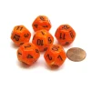 Dice>Vortex 18mm 12 Sided D12 Chessex Dice, 6 Pieces - Orange with Black - Your Source for Gaming Essentials