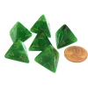 Dice-Vortex 18mm 4 Sided D4 Chessex Dice, 6 Pieces - Green with Gold - Your Source for Gaming Essentials