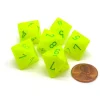 Dice>Vortex 15mm 8 Sided D8 Chessex Dice, 6 Pieces - Electric Yellow with Green - Your Source for Gaming Essentials