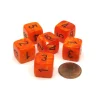 Dice-Vortex 15mm 6 Sided D6 Chessex Dice, 6 Pieces - Orange with Black Numbers - Your Source for Gaming Essentials