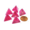 Dice-Vortex 18mm 4 Sided D4 Chessex Dice, 6 Pieces - Pink with Gold - Your Source for Gaming Essentials