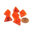 Dice>Vortex 18mm 4 Sided D4 Chessex Dice, 6 Pieces - Solar with White - Your Source for Gaming Essentials