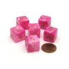 Dice-Vortex 15mm 6 Sided D6 Polyhedral Dice, 6 Pieces - Pink with Gold Numbers - Your Source for Gaming Essentials