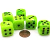 Dice-Vortex 20mm Big D6 Chessex Dice, 6 Pieces - Bright Green with Black Pips - Your Source for Gaming Essentials