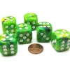 Dice-Vortex 20mm Big D6 Chessex Dice, 6 Pieces - Dandelion with White Pips - Your Source for Gaming Essentials