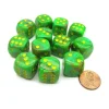 Dice>Vortex 16mm D6 Chessex Dice Block (12 Dice) - Slime with Yellow Numbers - Your Source for Gaming Essentials