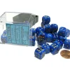 Dice-Vortex 12mm D6 Chessex Dice Block (36 Dice) - Blue with Gold Pips - Your Source for Gaming Essentials
