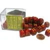 Dice-Vortex 12mm D6 Chessex Dice Block (36 Dice) - Red with Yellow Pips - Your Source for Gaming Essentials