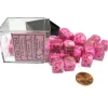 Dice-Vortex 12mm D6 Chessex Dice Block (36 Dice) - Pink with Gold Pips - Your Source for Gaming Essentials