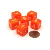 Dice-Vortex 15mm D6 Polyhedral Chessex Dice, 6 Pieces - Solar with White Numbers - Your Source for Gaming Essentials