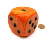 Dice-Vortex 50mm Huge Large D6 Chessex Dice, 1 Piece - Orange with Black Pips - Your Source for Gaming Essentials