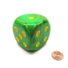 Dice-Vortex 50mm Huge Large D6 Chessex Dice, 1 Piece - Slime with Yellow Pips - Your Source for Gaming Essentials