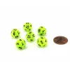 Dice-Vortex 12mm Mini 12 Sided D12 Dice, 6 Pieces - Bright Green with Black Numbers - Your Source for Gaming Essentials