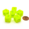 Dice-Vortex 15mm 6-Sided D6 Numbered Dice, 6 Pieces - Electric Yellow with Green - Your Source for Gaming Essentials