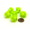 Dice-Vortex 16mm Tens D10 (00-90) Chessex Dice, 6 Pieces - Electric Yellow with Green - Your Source for Gaming Essentials