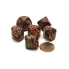 Dice-Vortex 16mm Tens D10 (00-90) Chessex Dice, 6 Pieces - Burgundy with Gold Numbers - Your Source for Gaming Essentials