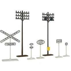 Walthers 931-803 HO Electrical Pole & Highway Signs Set - Your Source for Gaming Essentials Store