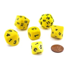 Dice-Who Knew Dice Set, 6 Pack of Unique D3, D5, D7, D16, D24, D30 Dice - Yellow - Your Source for Gaming Essentials