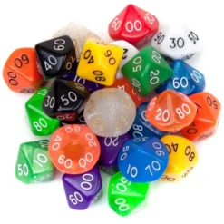 Dice-Wiz Dice 25 Pack of Random D10 Tens (00) Polyhedral Dice in Multiple Colors - Your Source for Gaming Essentials